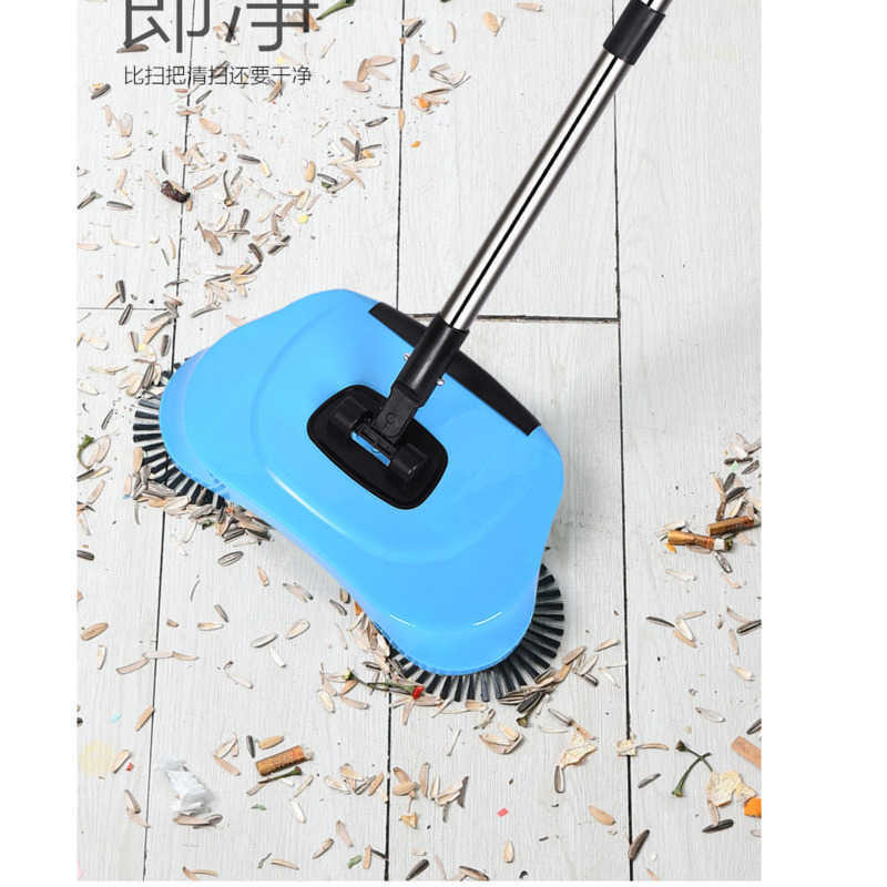 Rostfritt stål svepande maskintyp Magic Broom Dustpan Le Hushållens rengöringspaket Hand Push Sweeper Mop266s