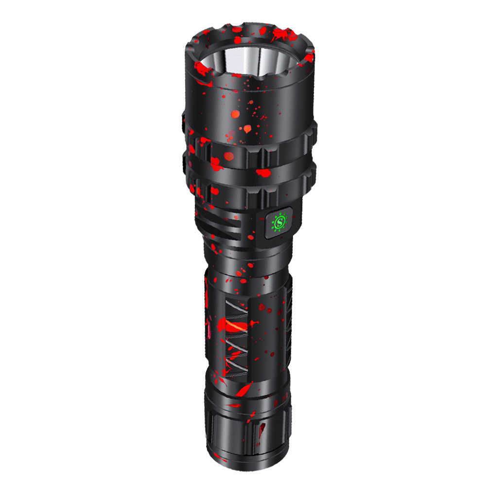 Flashlights facklor XHP70 Super kraftfull LED -ficklampa USB -laddningsbar taktisk fackla lampan Vattentät jaktfiske Lykta Använd 26650 Batteri 0109