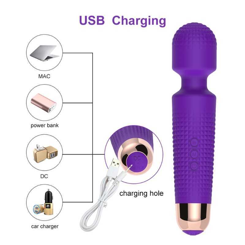 Skönhetsartiklar 20rd av vibrator sexiga leksaker för kvinna g spot massager kraftfull magisk trollstav stimulator vibrerande dildo kvinnliga produkter