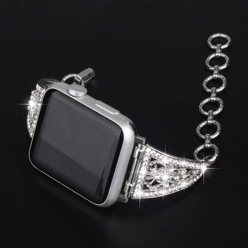 Pulseira de mulheres de diamante de luxo para a série de bandas de relógios Apple 8 7 6 SE 5 4 3 Moda Metal Strap Iwatch Ultra 49mm 41mm 45mm 40mm 44mm Corrente de corrente