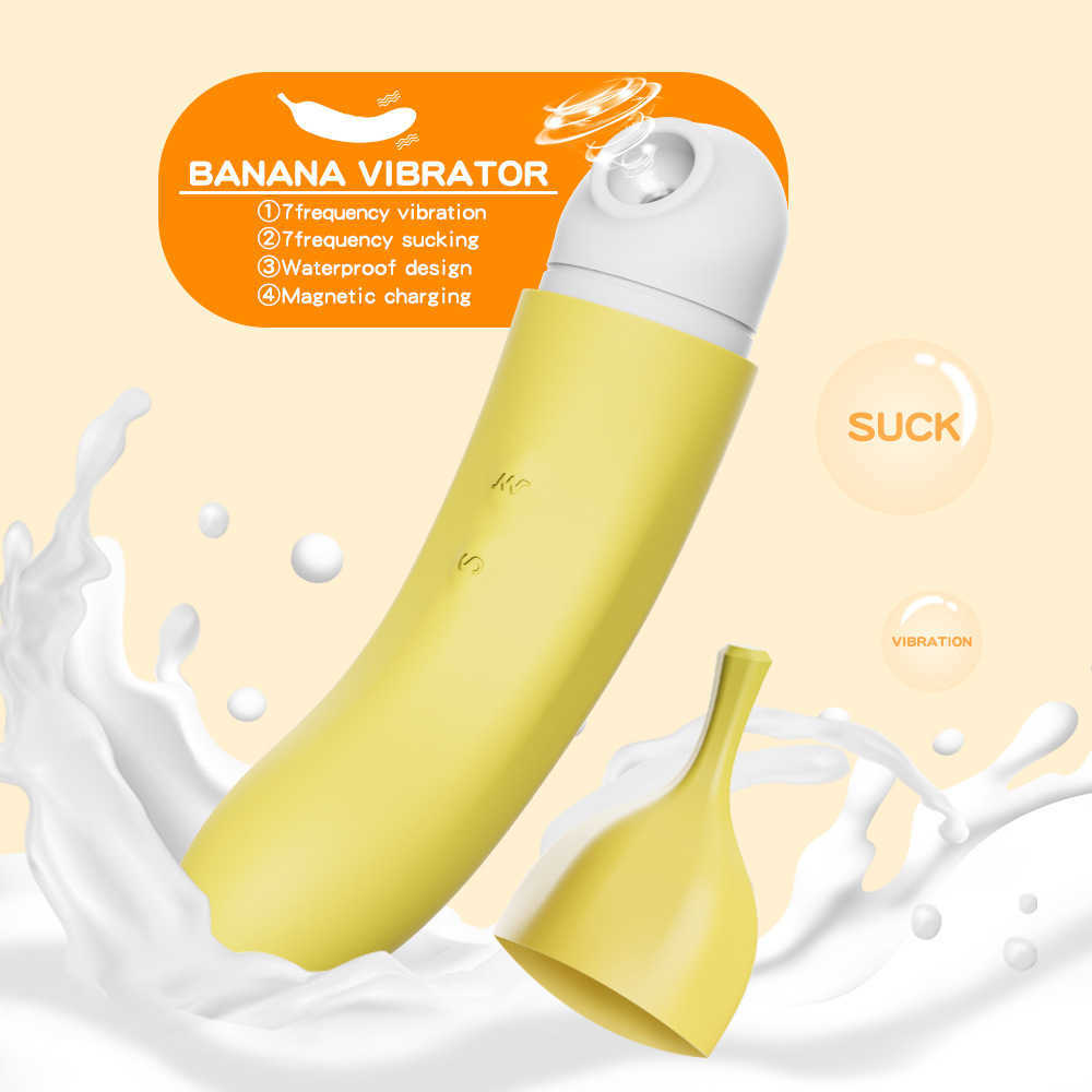 Beauty Items Banana Vibtator 7 Vibration Modes Clitoris Nipple Sucker G-spot Stimulation Massager Waterproof sexy Toys For Women Rechargeable