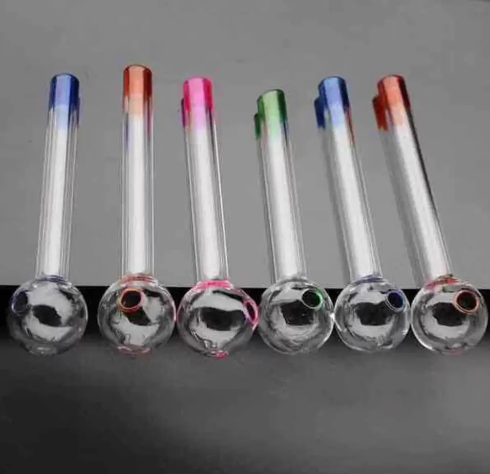 Colorful Pyrex Glass Oil Burner Pipe tobacco herb oil nails Water Hand Smoke Accessories Tube Smoking Pipes FY2307 GG011
