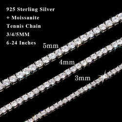 Factory Wholesale Iced Out 925 VVS Bracelet de chaîne de tennis de diamant Moisanite Collier 3 mm 4 mm 5 mm 6 mm 8 mm personnalisé 10k 14k Gold 2523