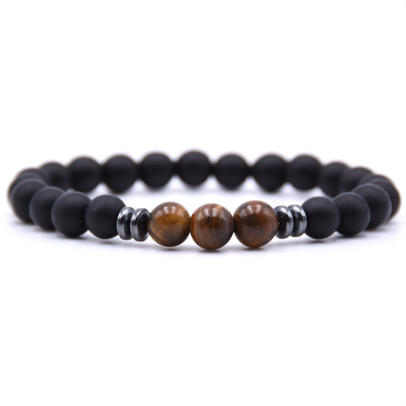 8 mm mat zwart natuursteen kralen streng armband roodblauw groen agataties hematiet edelsteen voor vrouwen mannen boeddha energie yoga sieraden