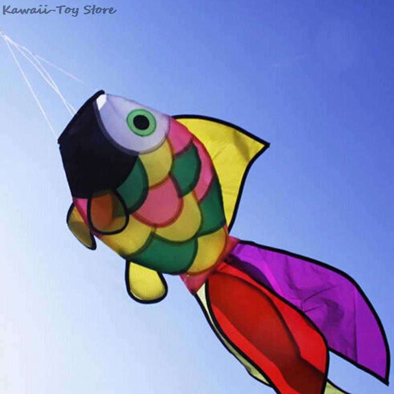 Cerfs-volants arc-en-ciel poisson cerf-volant manche à air extérieur jardin décor ligne blanchisserie enfants jouets 0110