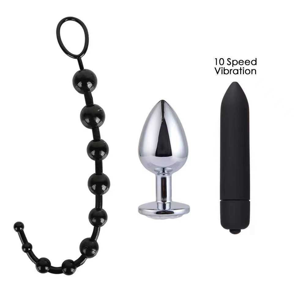 Nxy vibratorer am31 kvinnlig vibrator sexig kit sex leksaker vagina orgasm rumpa plugg kombination anal p￤rlor vibrerande vuxna dr￤kt dildos