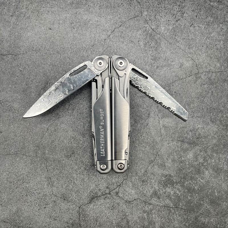 Accessoires voor Leatherman SURGE Damascus stalen vervangende onderdelen Tang modificatie onderdeel Originele maat Multifunctioneel outdoor Camping jachtgereedschap