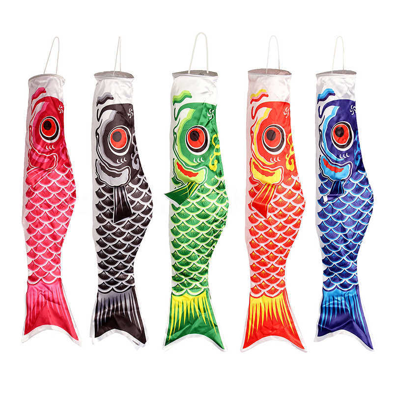 الطائرات الورقية نمط جديد 40/70/100 سم لعبة طائرة Koi Koi Nobori Carp Wind Socks Koinobori Fish Fish Flag Absing Outdoor For Kids 0110