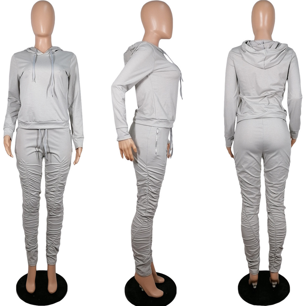 Designer Tracksuits Fall Winter Women Jogger Suits Lång ärm Pullover Hooded Hoodie and Pants Two Piece Set Solid Sweatsuits Casual Sportswear Bulk kläder 8500