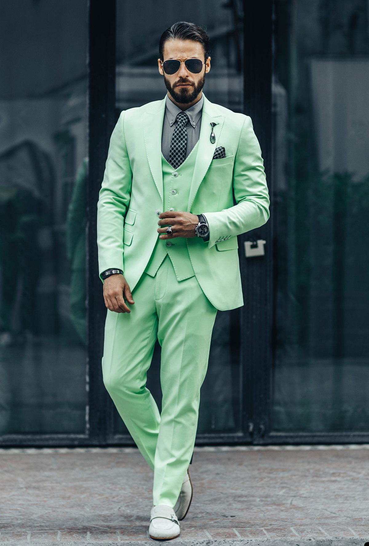 Caballero 3 Piezas Hombres Boda De Boda Mint Mint Green Outfits Pantalones  De Boda Conjuntos De Ropa Formal De Negocios De 74,71 € | DHgate