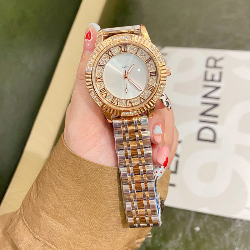 luxury women diamond watch Top brand designer fashion lady watches Stainless Steel band quartz wristwatches for womens Christmas Mother