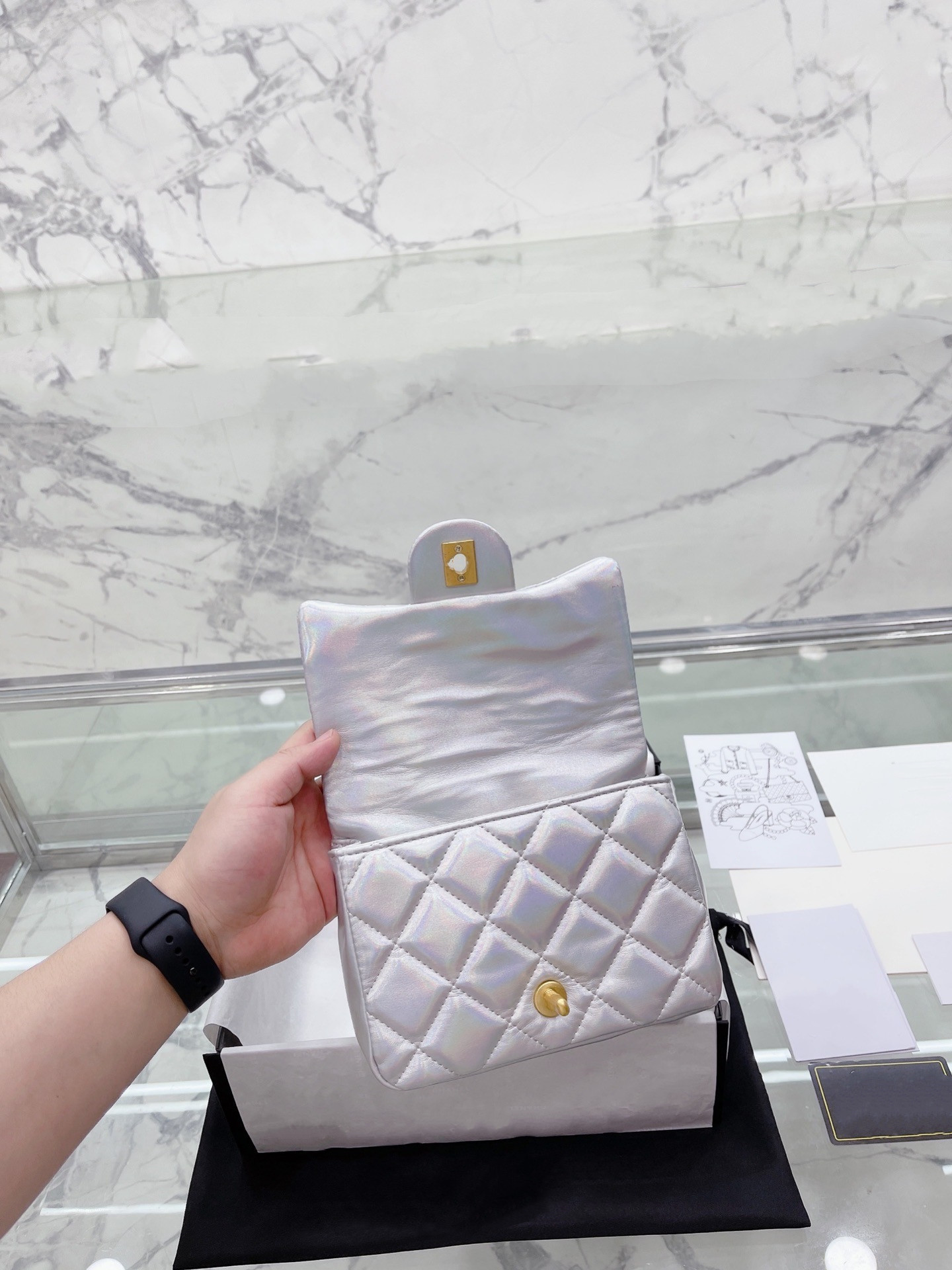 Kvinnliga modedesigners väskor riktiga läderväska nyckelkorthållare plånbok handväska messenger crossbody kedja koppling tote axel väska låda