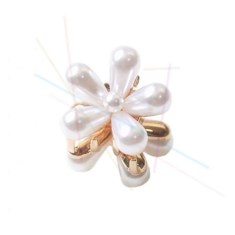 French Retro Pearl Women Girl Ribbon Clip Clip Gold Agli artigli capelli Clip Clip Accessori capelli barrette 1308