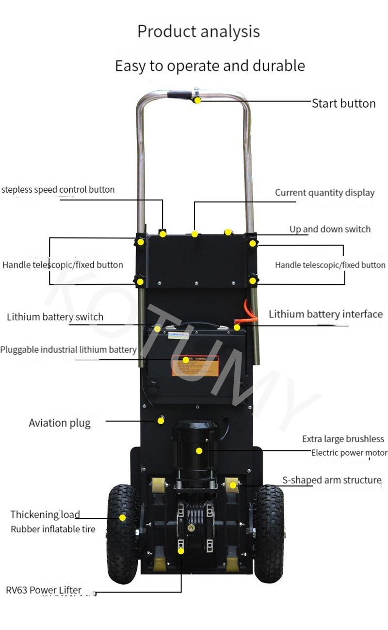 300kg 1200W Electric Stair Climbing Car Hand Trolley Stair Climber Climbing Cart Flat Truck Stair Climbing Equipment Heavy Goods Handling Machine