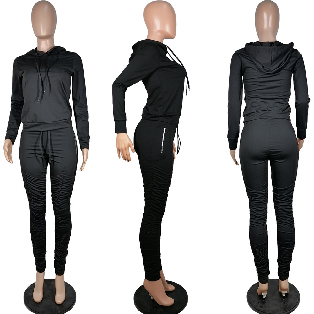 Tute firmate Autunno Inverno Donna Tute da jogging Pullover manica lunga Felpa con cappuccio Felpa con cappuccio e pantaloni Set due pezzi Tute solide Abbigliamento sportivo casual Abiti sfusi 8500