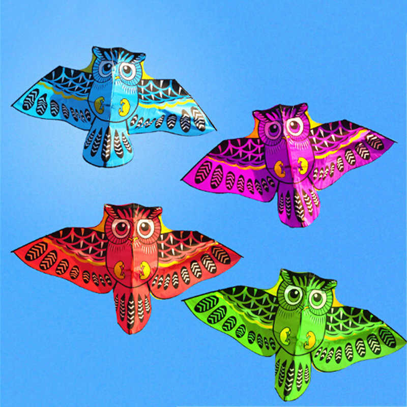 S 110cm Flying Cartoon Cartoon Owl with Kite Line Kids Outdoor Toy 0110