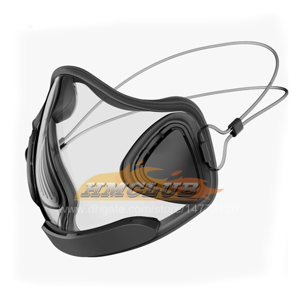 MZZ46 Reusable Motorcycle Mask Bicycle Sports Plastic Dustproof Face Lucency Mask Facial Safety Shield Prevent Saliva Filter Mask