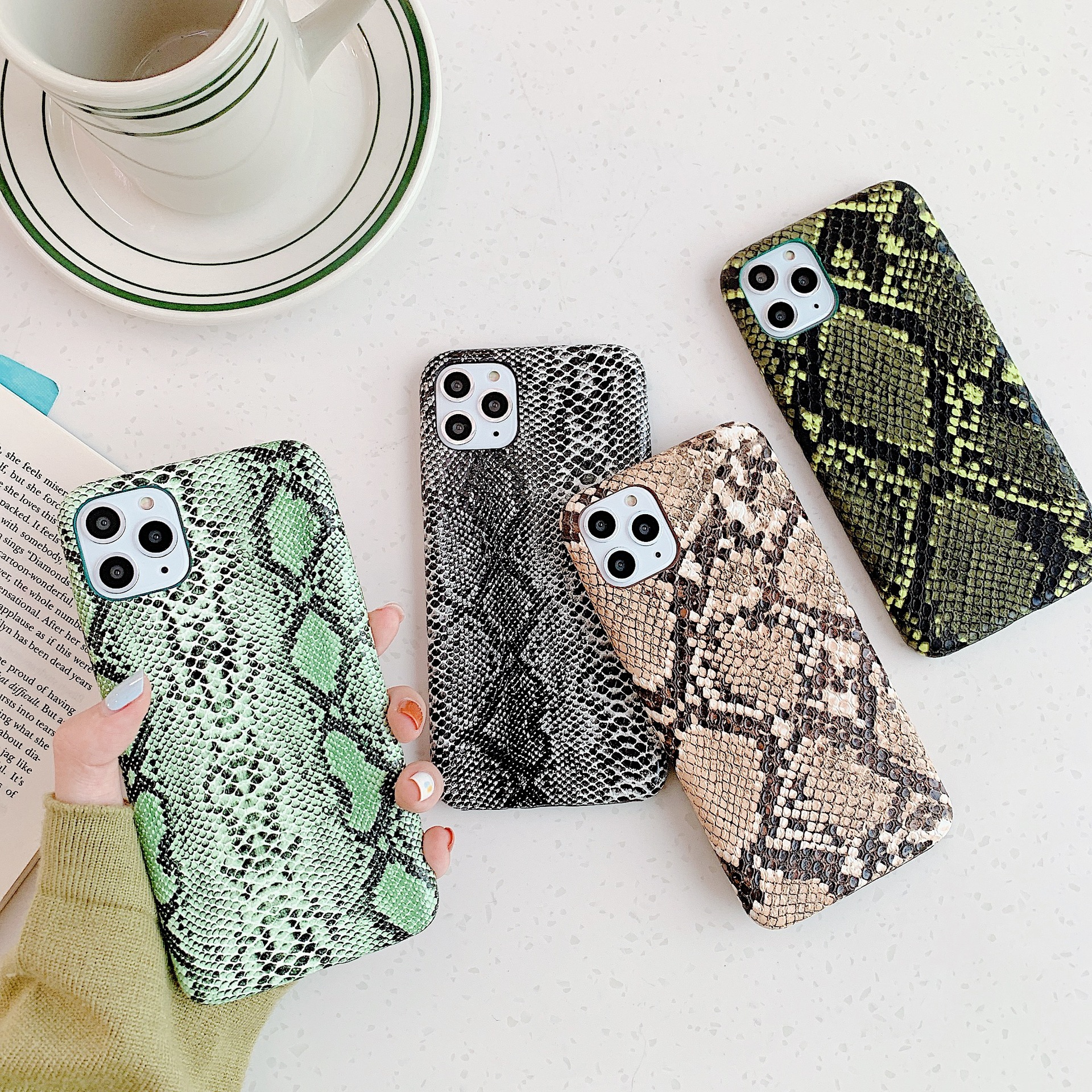 SnakeSkin Phone Cases for iPhone 7 8 X 11 12 13 Pro Max 14 Plus Hard Plastic Protection Cover