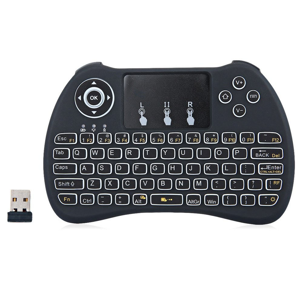 H9 Fly Air Mouse Wireless Backlit Blacklight Keyboard Multi-Media Afstandsbediening Touchpad Handheld Voor Android TV BOX