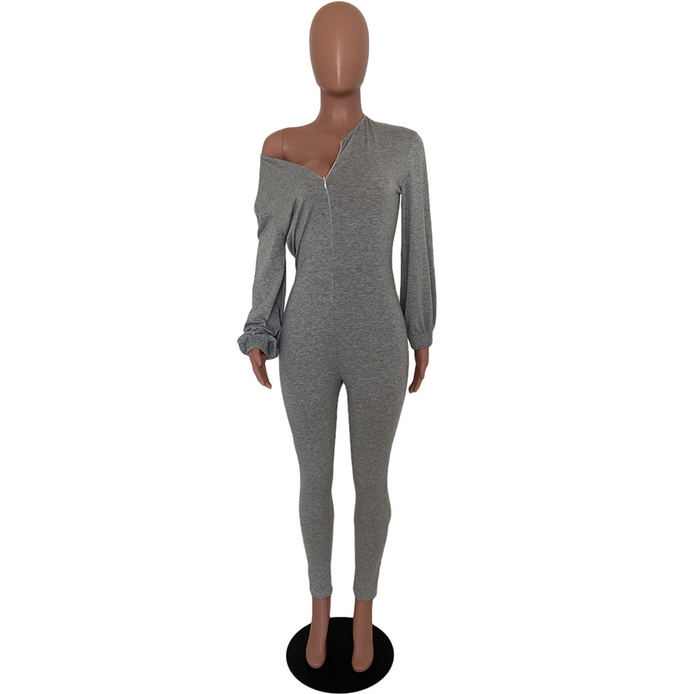 Macacões de designer mulheres outono inverno bodycon macacão manga longa macacões sólidos uma peça outfits macacões magros calças soltas casuais roupas por atacado 8537