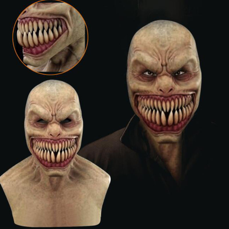 Party Masks Adult Horror Trick Toy Scary Prop Latex Mask Devil Face Cover Terror Creepy Practical Joke For Halloween Prank Toys