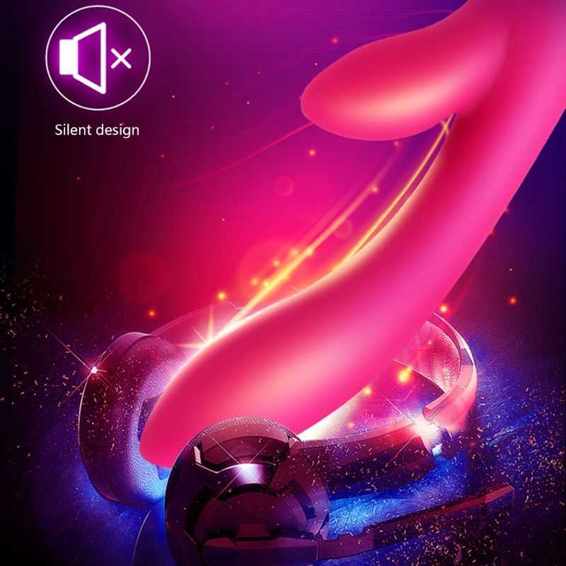 Schönheitsartikel 8 Vibrationsmodi Kaninchen-Heizungsvibrator G-Punkt USB wiederaufladbares Massagegerät Erwachsene sexy Spielzeug für Frauen Paare U1JD