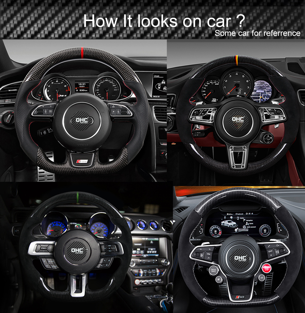 Real Carbon Fiber Steering Wheel Compatible for Audi A1 A2 A3 A4 A5 S3 S4 RS3 RS4 RS5 RS6 RS7 S Line