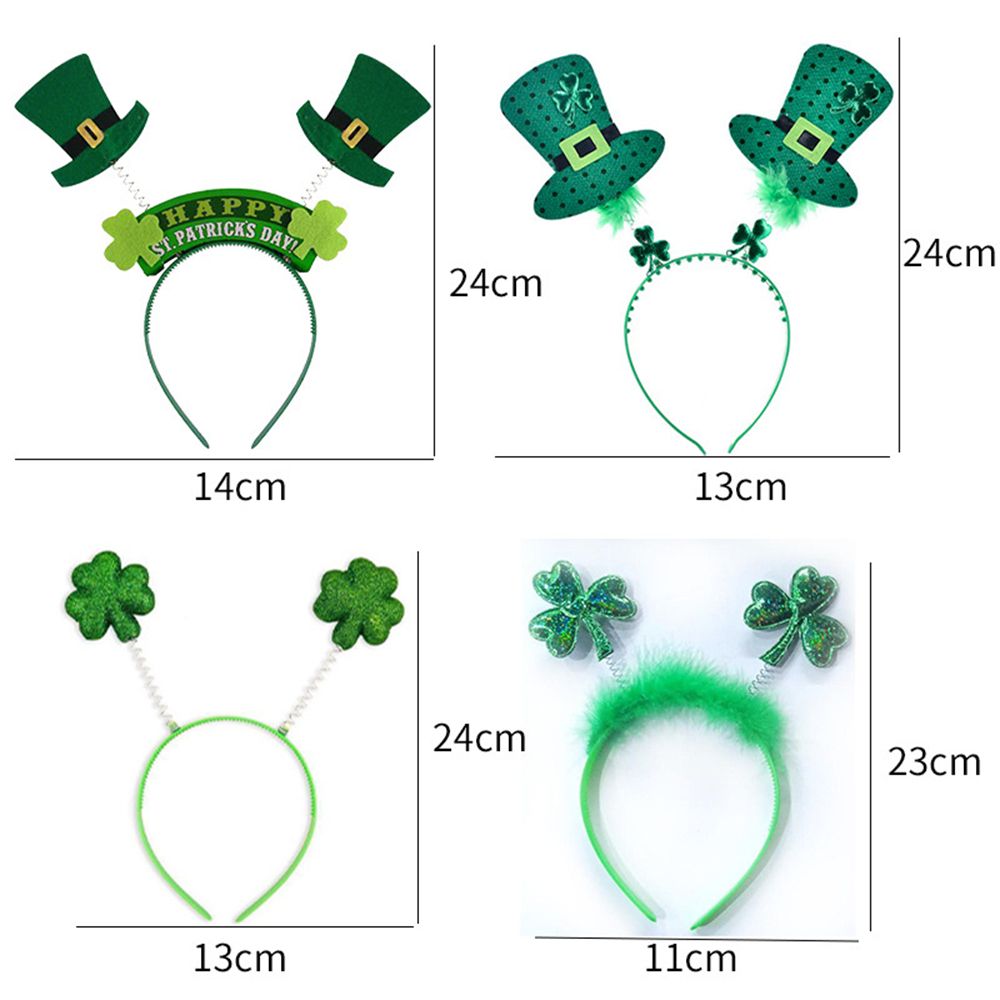 St Patricks Day Decorations Lucky Irish Shamrock Clover Headwear Headband Holiday Accessories