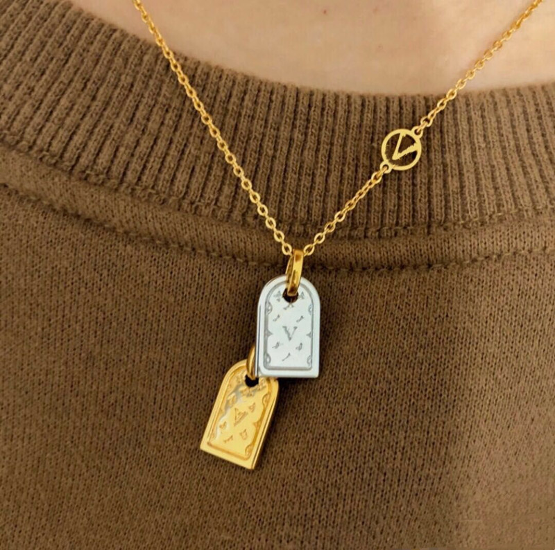 Met doos paar hangselachtige kettingen Charm Designer tags gouden ketting voor vrouwen cadeau populaire mode sieraden merk hangers