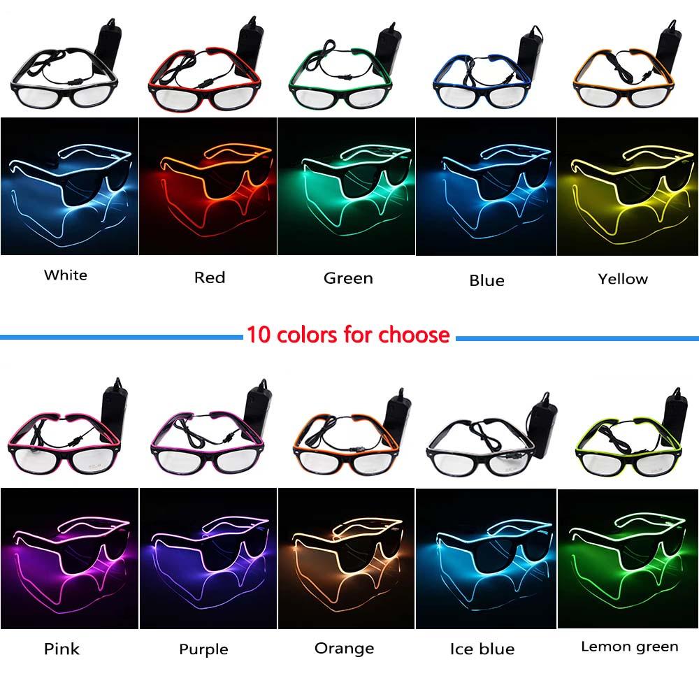 LED Glasses Glowing Party Supplies Lighting Novelty Gift Bright Light Festival Party Glow Sunglasses EL Wire Flashing Glasses