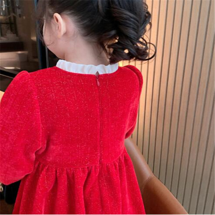 Crianças bebê meninas vestido de lã criança comprimento infantil manga arco saia princesa inverno roupas infantis vestidos casuais