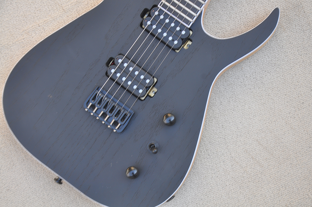 6 cordas guitarra el￩trica preta fosca com ponte especial ebano bra￧o 24 trastes cor/logotipo personalizado dispon￭vel