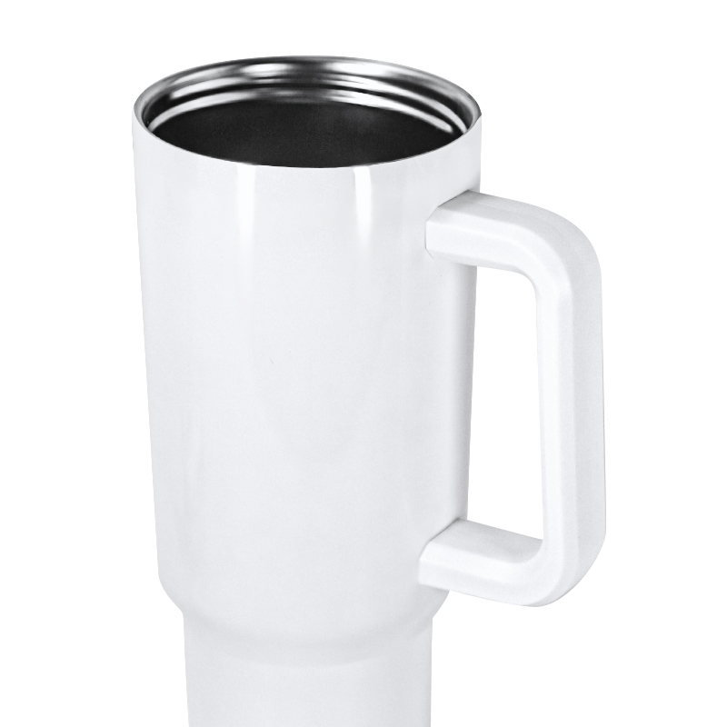 Gobelet de sublimation de 40 oz avec couvercles colorés et poignée Tasse de voyage en acier inoxydable de grande capacité de 5 couleurs Gobelet de voyage isotherme réutilisable Tasse à café par étui