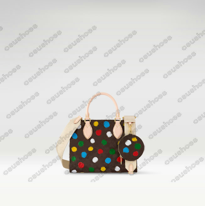 23SS X Yayoi Kusama Bag Onthego Mini Worki M46380 Painted Dots Nano Noe M81863 Torebka wiadra Petit Sac Plat M81867 SHOLDER MALLE Women Designer Designer Body Body Body Body Cross Body Body