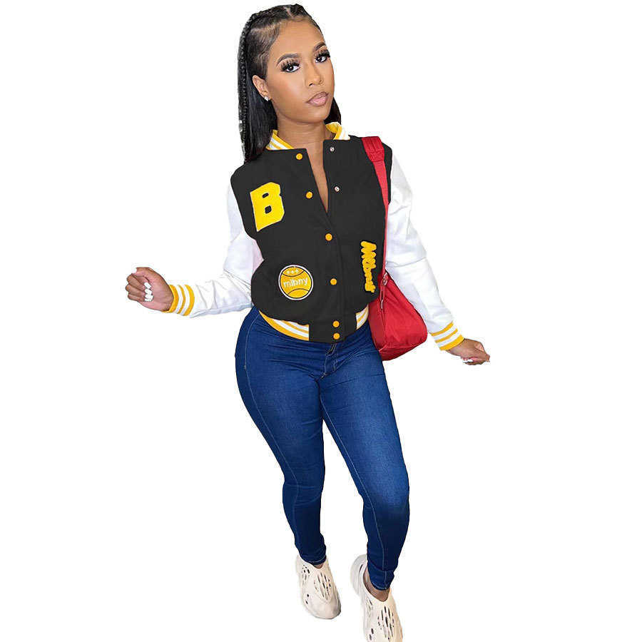 Femmes vestes Designer 2023 nouveau automne et hiver lettre impression manteau décontracté col montant Baseball costume tendance S-XXL 5 couleurs