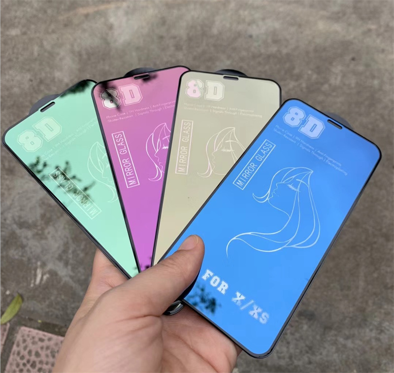 8D Makeup Mirror Tempered Glass Lipstick Makeup Mirror Screen Protector f￶r iPhone 14 12 13 Pro XS Max XR 7 8 Plus