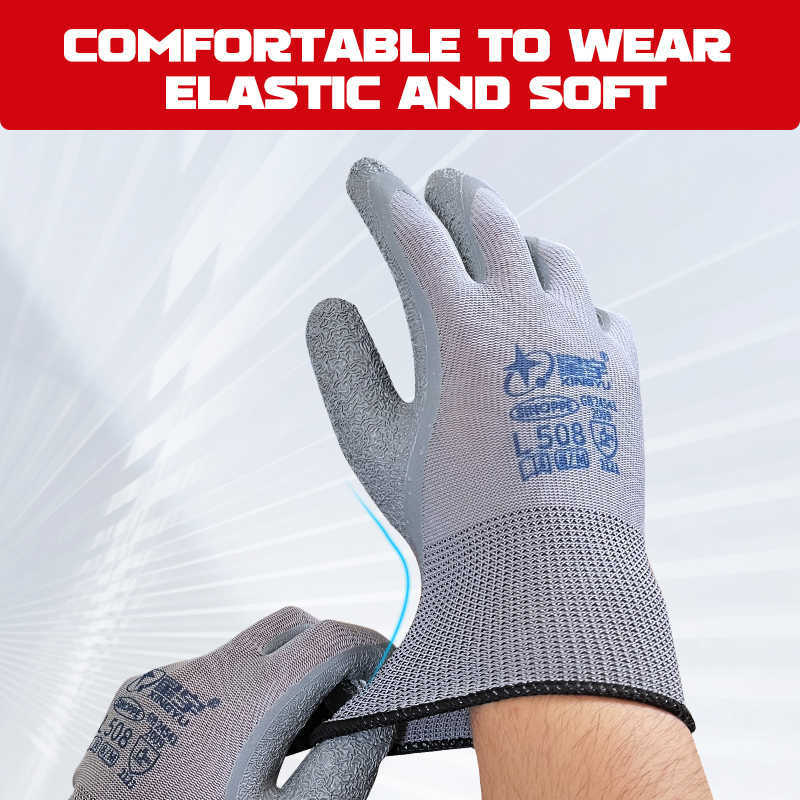 Защитные рабочие перчатки с прочным захватом, противоскользящие, износостойкие, 1 пара, против усталости, садовый промышленный строительный механик