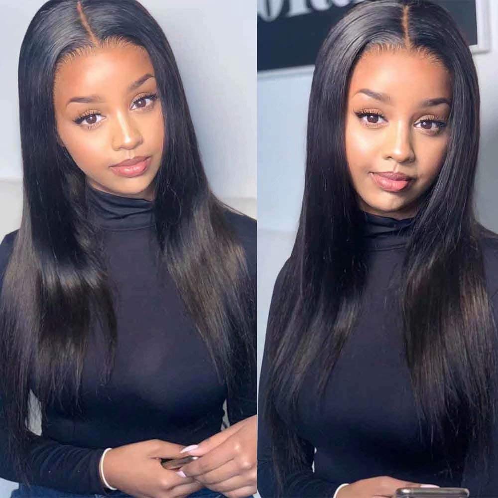 HD Invisible Lace Straight Hair Wigs 360 lace Wig 150 Density remy human hair Wig Pre Plucked With Baby Hair 16 Inch small cap