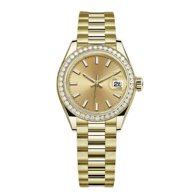 orologio di design con diamanti orologi da donna automatico in oro rosa data misura 36MM 31MM 28MM vetro zaffiro impermeabile Montres pour dames la277S