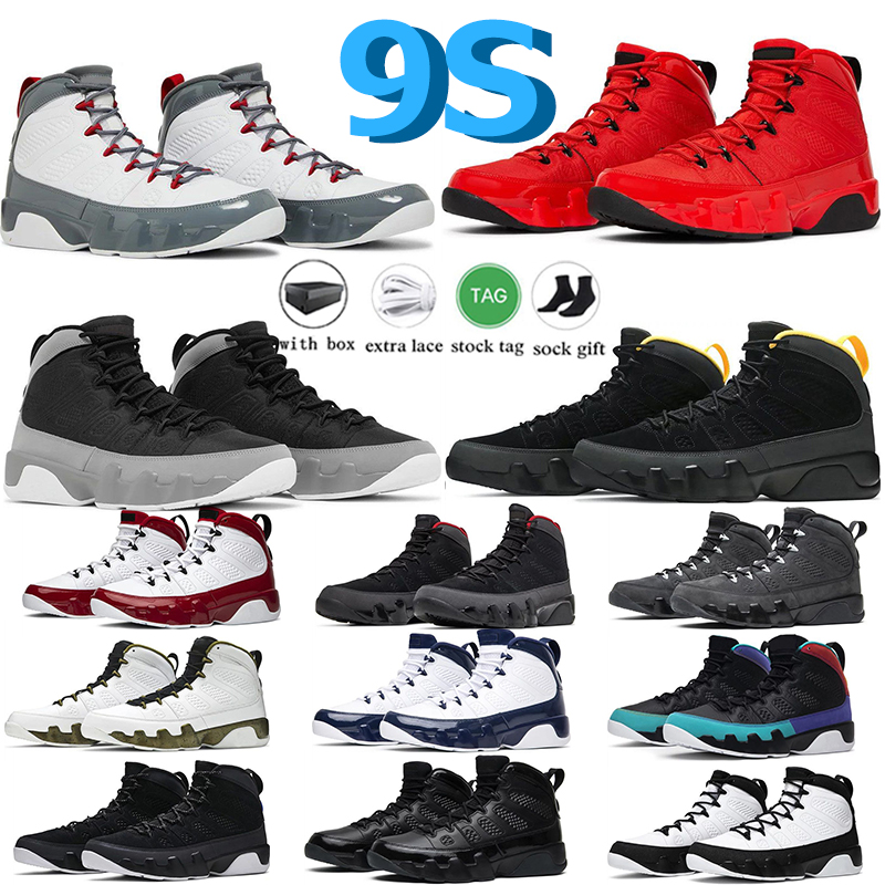 SCARPE DI BASKEBBALL MENS 9S 9S 9 Retro Fire Red Change the World Dream Bred Patent Gyle Particle Red Red Grey University Gold Silver Racer Designer Blue Designer Sneaker