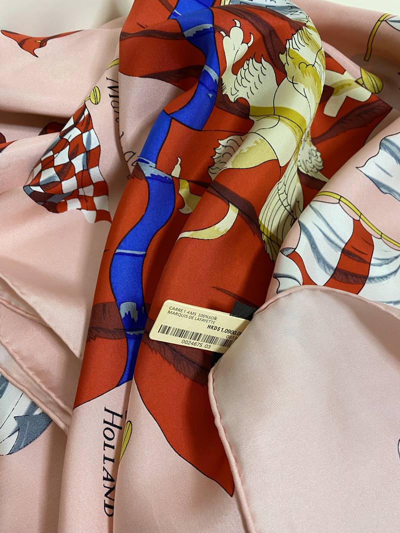 women039s square scarf scarves 100 twill silk material pink color pint letters flag pattern size 130cm 130cm3018083