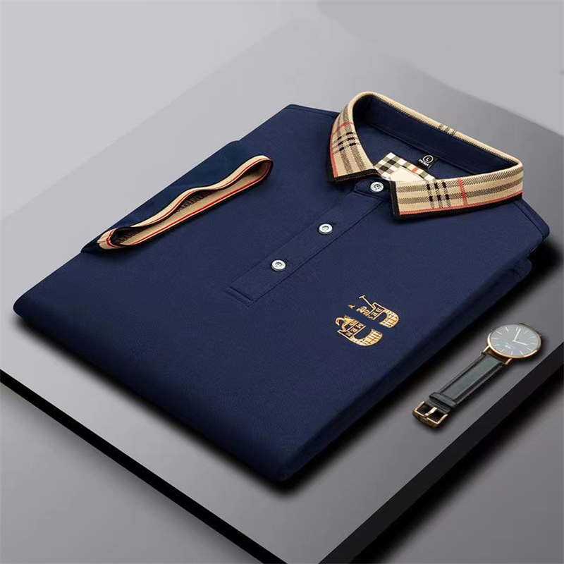 Camisa polo de algodão de manga curta bordada de marca de alta qualidade camiseta masculina roupas da moda coreana verão top de luxo seis cores tamanho asiático M-3XL #88
