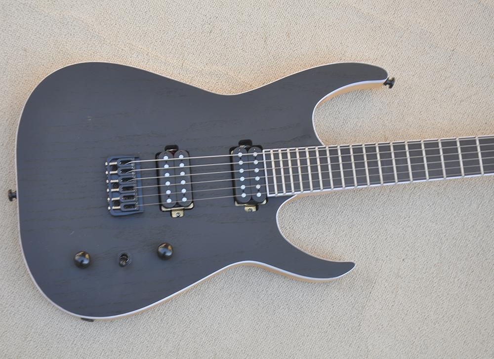 6 cordas guitarra el￩trica preta fosca com ponte especial ebano bra￧o 24 trastes cor/logotipo personalizado dispon￭vel
