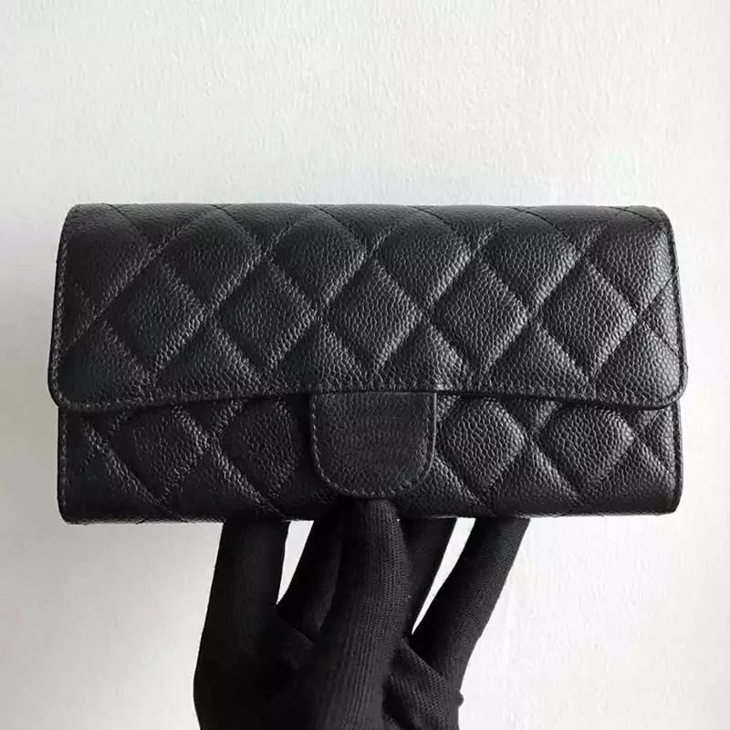 Designer Kvinnor plånböcker Luxury Cluth Purse Fashion Tote Bag Sacoche Card Holders Alma BB BAG BLACK CAVIAR LEATHER