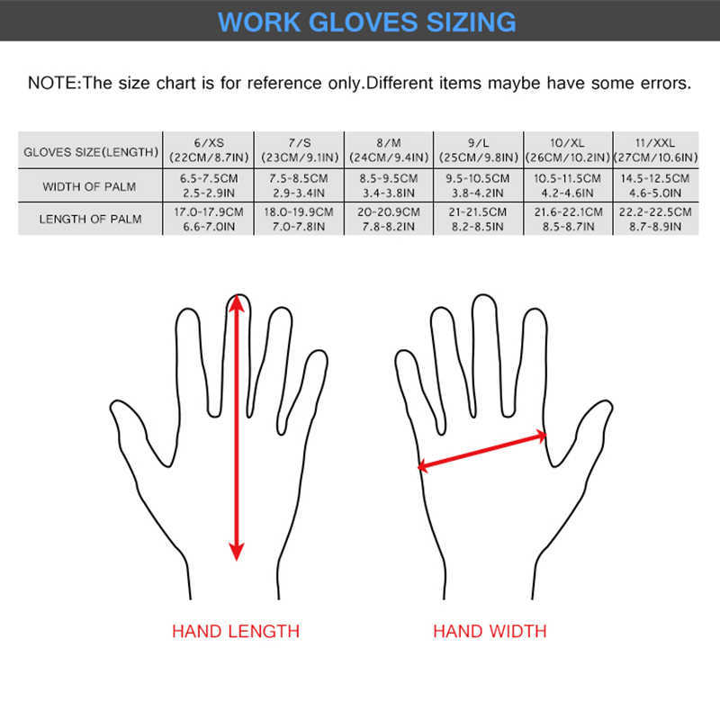 Gloves for Work Cotton Polyester Anti-slip Safety Working Security Protection Construction Industry Man