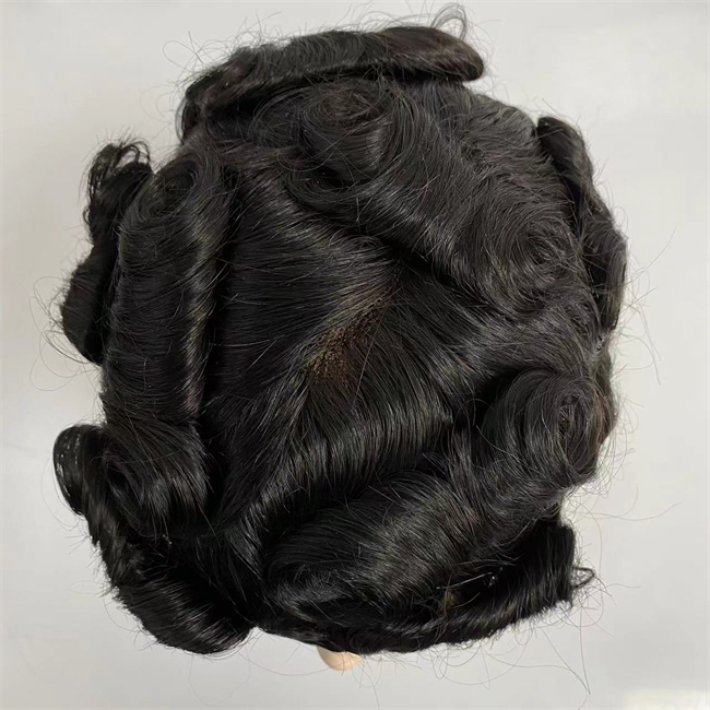 Brazilian Virgin Human Hair Replacement 8x10 Hollywood Mono with Lace Front Toupee for Men