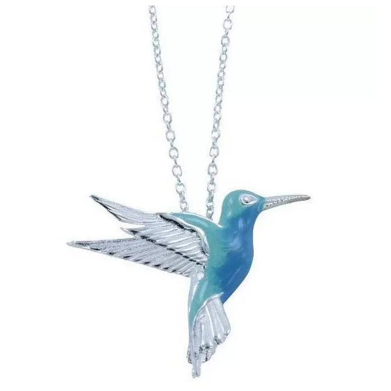 2023 Pendant Necklaces Unique Style Fashion Blue Hummingbird Bird Choker Necklace For Girl Women Jewelry Summer Jewely Gift