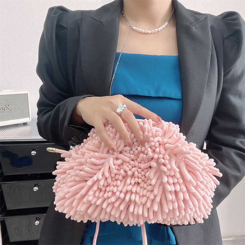 Totes Candy Color Mop Pouch Borse da donna Soft Plush Cloud Bag Marchi di lusso Borsa a tracolla a tracolla Borse gnocchi donna 2022