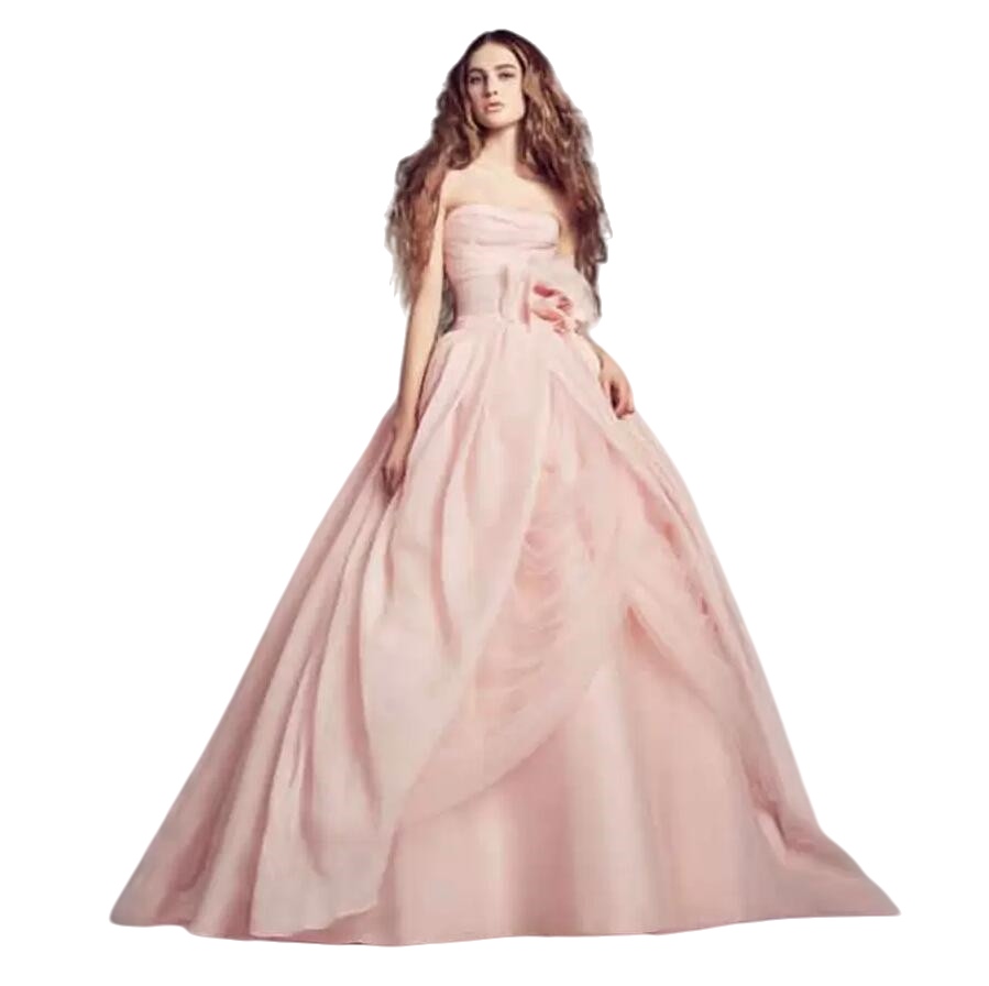 핑크 오간자 A- 라인 웨딩 드레스 스트랩리스 볼 가운 3D 꽃 커스텀 공주 신부 가운을 곁들인 드레이프 바디