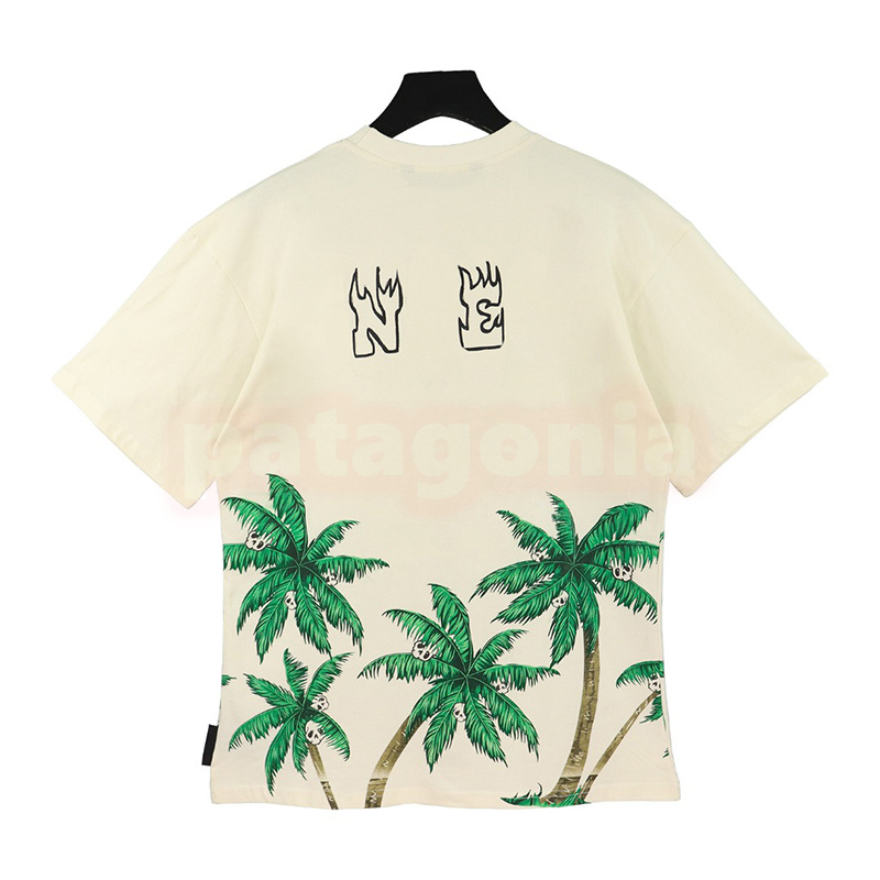 Luxury Summer T Shirt Mens Fashion Brand Coconut Print Cotton Tees Lovers Streetwear Hip Hop Clothing Size S-XL